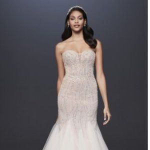 GALINA SIGNATURE - Beaded Tulle Sweetheart Trumpet Wedding Dress
